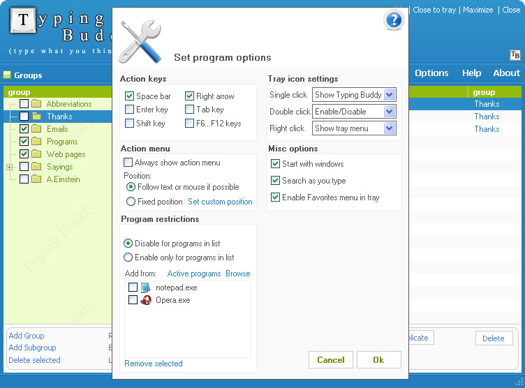 Typing Buddy type faster with this autotext,speed typing tool
