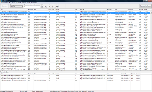 Mass URL checker. Bulk Check status code,headers,redirects for list of urls